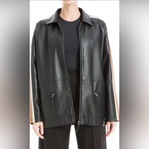 Max Studio oversized vegan leather jacket